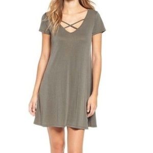 Socialite Cross Front Tee Shirt Dress